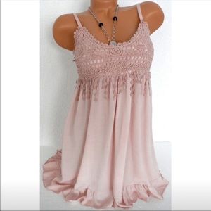 Lush Pink Lace Top Tunic